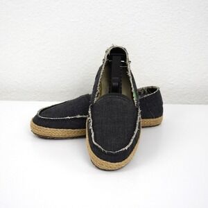 Sanuk Fiona Slip On Shoe Women's 6M Black Denim Edge Fray Shoe Gently Used